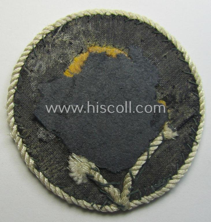 Truly used- and/or worn, WH (Heeres) hand-embroidered, trade- and/or special-career insignia (ie. 'Tätigkeitsabzeichen') as executed on a darker-green-coloured background as was intended for a: 'geprüfter Schirrmeister' — image 2