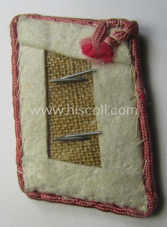 Single, white-coloured- (and/or bright-pink piped!) WH (Luftwaffe) collar-patch (ie. 'Kragenspiegel') as was intended for usage by a: 'Soldat der Hermann Göring Division' — image 2
