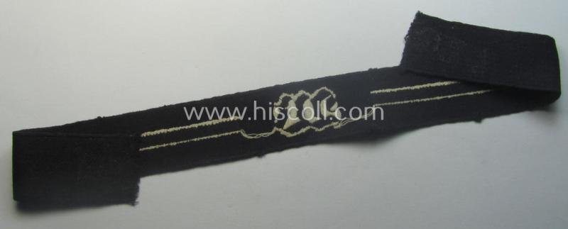 RAD (ie. 'Reichsarbeitsdienst') EM- (ie. NCO-) pattern, commemorative cuff-title (ie. 'Dienstärmelstreifen') depicting a capital 'W'-character (as was intended for commissioned-staff working on the various 'Westwall'-fortifications) — image 3