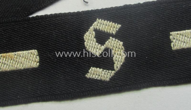 RAD (ie. 'Reichsarbeitsdienst') EM- (ie. NCO-) pattern, commemorative cuff-title (ie. 'Dienstärmelstreifen') depicting a capital 'S'-character (as was intended for commissioned-staff working on the various 'Westwall'-fortifications) — image 2