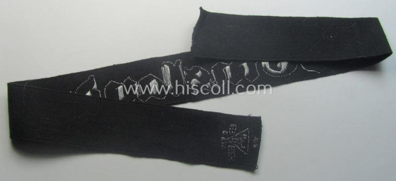 RAD (ie. 'Reichsarbeitsdienst') officers'-pattern, commemorative cuff-title (ie. 'Dienstärmelstreifen für Offiziere') depicting the text: 'Emsland' (as was intended for commissioned-staff working on the various 'Westwall'-fortifications) — image 3