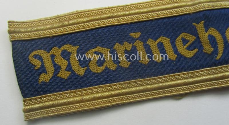 Truly worn- and/or tunic-removed NCO-pattern, WH (Kriegsmarine) cuff-title (ie. 'Ärmelstreifen') entitled: 'Marinehelfer' — image 2