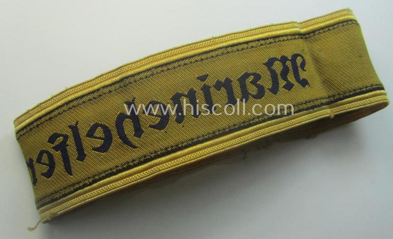 Truly worn- and/or tunic-removed NCO-pattern, WH (Kriegsmarine) cuff-title (ie. 'Ärmelstreifen') entitled: 'Marinehelfer' — image 4