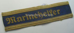 Truly worn- and/or tunic-removed NCO-pattern, WH (Kriegsmarine) cuff-title (ie. 'Ärmelstreifen') …