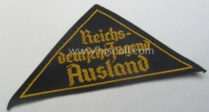 'HJ' ('Hitlerjugend') district-triangle (ie. 'Gebietsdreieck') entitled: 'Reichs-deutsche Jugend Ausland' being …