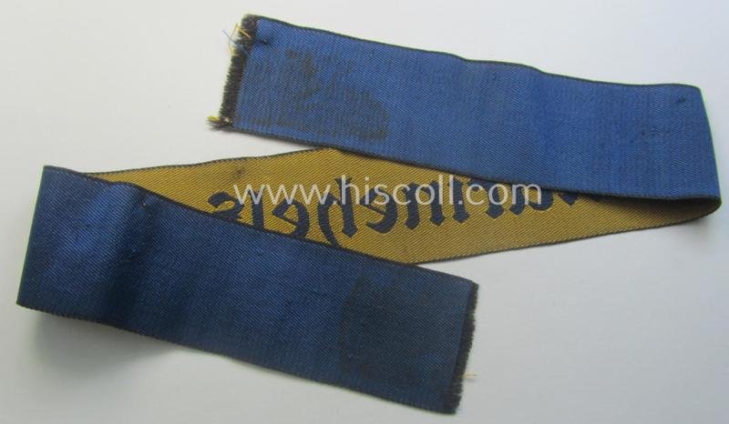 Truly worn- and/or tunic-removed, EM-pattern WH (Kriegsmarine) cuff-title (ie. 'Ärmelstreifen') entitled: 'Marinehelfer' — image 4