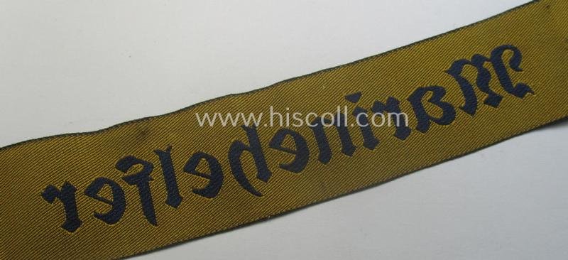 Truly worn- and/or tunic-removed, EM-pattern WH (Kriegsmarine) cuff-title (ie. 'Ärmelstreifen') entitled: 'Marinehelfer' — image 5