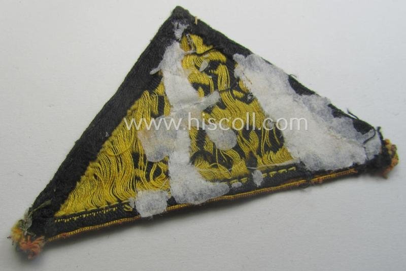 Early-pattern, 'HJ' ('Hitlerjugend') 'honorary'-district-triangle (ie. 'Gebietsdreieck') entitled: 'Nord Nordsee' (having a bright-golden-toned 'honorary rank-stripe' attached, signifying HJ-membership before 1933) — image 2