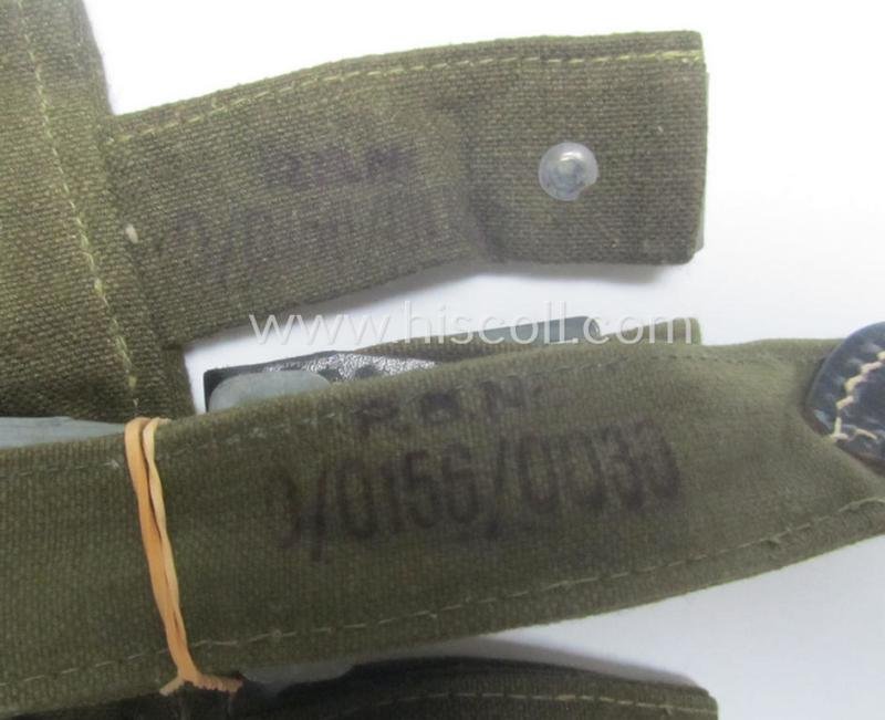 Mid- ie. later-war-period 'M31'-type, WH (Heeres ie. Waffen-SS etc.) 'Brotbeutel' onto its period strap (both being 'RbN.0/0156/0030'-marked examples!) that come both in a 'virtually mint- ie. unissued' condition — image 3