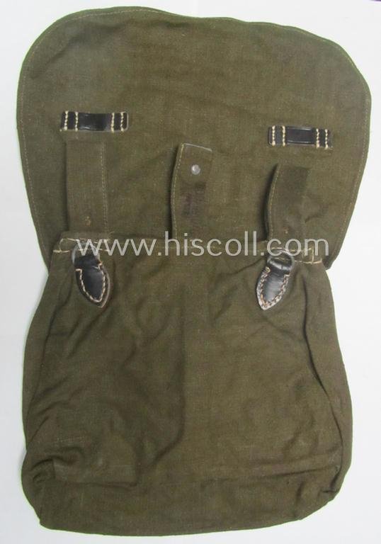 Mid- ie. later-war-period 'M31'-type, WH (Heeres ie. Waffen-SS etc.) 'Brotbeutel' onto its period strap (both being 'RbN.0/0156/0030'-marked examples!) that come both in a 'virtually mint- ie. unissued' condition — image 5