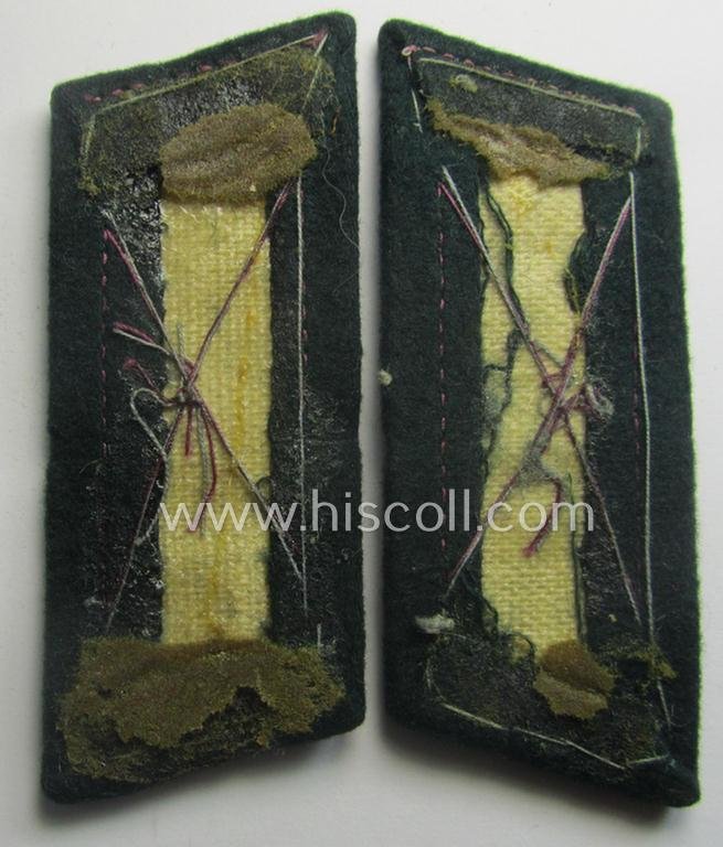 Pair of early-war-period, WH (Heeres) 'M40'-pattern collar-patches (ie. 'Einheitskragenspiegel') as piped in the bright-blue-coloured branchcolour as intended for usage by a: 'Soldat der Nachschub-Trpn.' — image 3