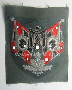 WH (Heeres), flat-wire- (ie. 'BeVo'-) woven 'Ärmelabzeichen für Fahnenträger des …