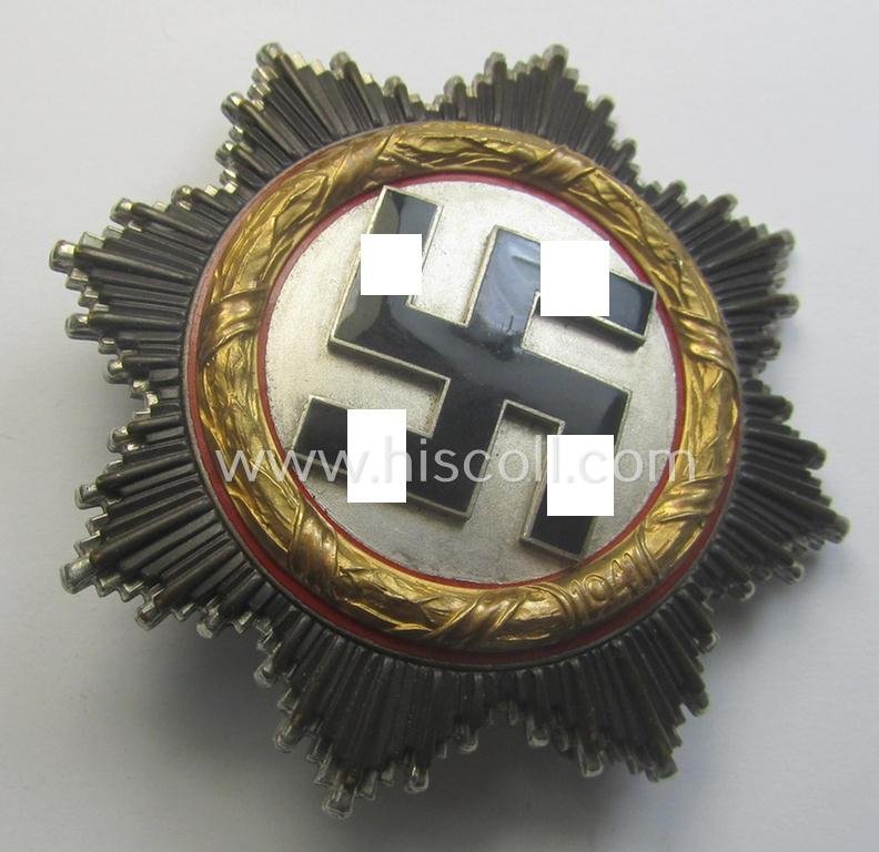 Stunning, neatly maker- (ie. '20'-marked-) example of WH (Heeres, LW etc.) 'Deutsches Kreuz im Gold' (or DKiG) being a (regular- ie. 'light-weight') piece that was produced by the: 'C.F. Zimmermann'-company — image 7