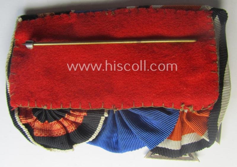 Three-pieced, WWII-period medal-bar (ie. 'Ordenspange') that resp. shows an: 'EK II. Kl.' (by the desirable 'Juncker'-company!), a: WH (Heeres o. KM) 'DA 4. St.' and a Czech 'Anschluss'-medal: '1. Oktober 1938' — image 4