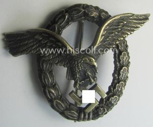 WH (Luftwaffe) 'Flugzeugführer-Abzeichen' (or: pilots'-badge) being a maker- (ie. 'BSW'-) …