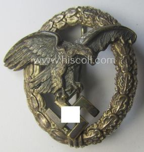 WH (Luftwaffe) 'Flugzeug-Beobachter-Abzeichen' (ie. observers'-war-badge) being a (typical) non-maker-marked and/or: …