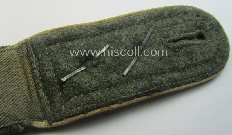 Single, WH (Heeres) NCO-type (ie. 'M40'- ie. 'M43'-pattern) shoulderstrap having the white-coloured branchcolour as was intended for - and clearly worn by! - a: 'Oberfeldwebel der Infanterie-Trpn.' — image 4