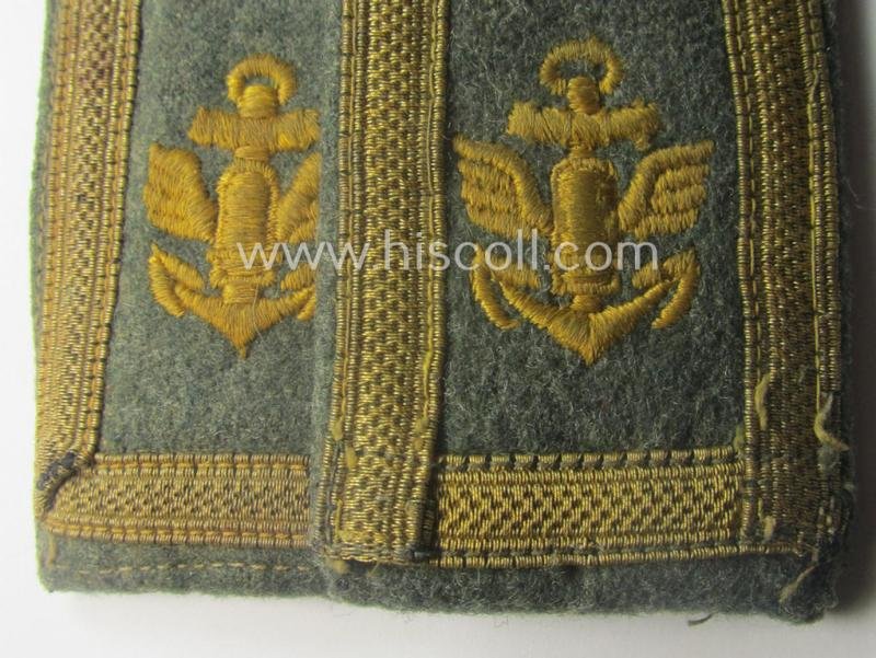 Minimally mis-matched pair of neatly 'cyphered'- (and I deem early- ie. mid-war-period), WH (Kriegsmarine) NCO-type shoulderstraps as was intended for usage by an: 'Unterfeldwebel eines Küsten-Artillerie-Rgts. o. Abtlgs.' — image 2