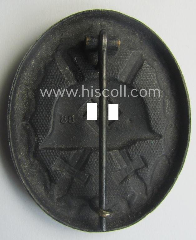 Maker- (ie. '88'-) marked example of a black wound-badge (or: 'Verwundeten-Abzeichen in Schwarz') as being produced by the maker: 'Wener Redo' — image 2