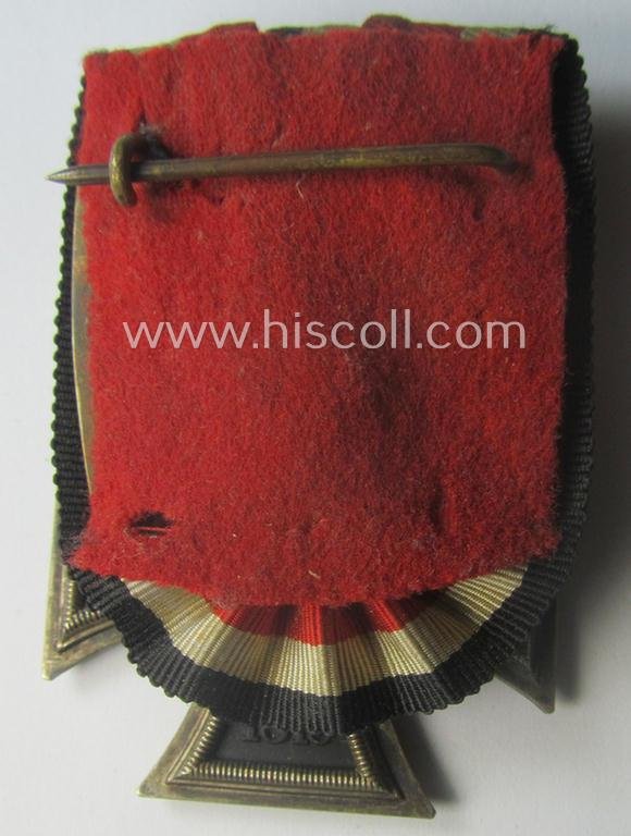 'Einzelspange' (ie. single-pieced medal-bar) showing an Iron Cross 2nd class (or: 'Eisernes Kreuz 2. Klasse') by a (by me) unidentified maker — image 3