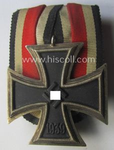 'Einzelspange' (ie. single-pieced medal-bar) showing an Iron Cross 2nd class …