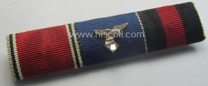 Three-pieced, WH (Luftwaffe) ribbon-bar (ie. 'Feld- o. Bandspange') showing resp. …