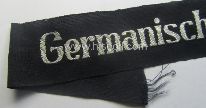 Superb - and truly unusually ie. rarely encountered! - (amongst others) Dutch volunteer-related cuff-title (ie. 'Ärmelstreifen') as was intended for members within the: 'Germanische Jugend' — image 2