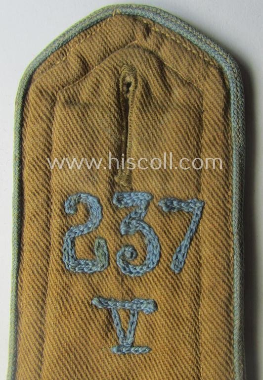Early-pattern, 'HJ'- (ie. 'Hitlerjugend'-) shoulderstrap for usage by a: 'Hitlerjunge' who was attached to the: 'Oberbann IV - Bann 237 V' (Bann 237 = 'Bann Moers' situated in the 'Gebiet West Ruhr-Niederrhein') — image 2