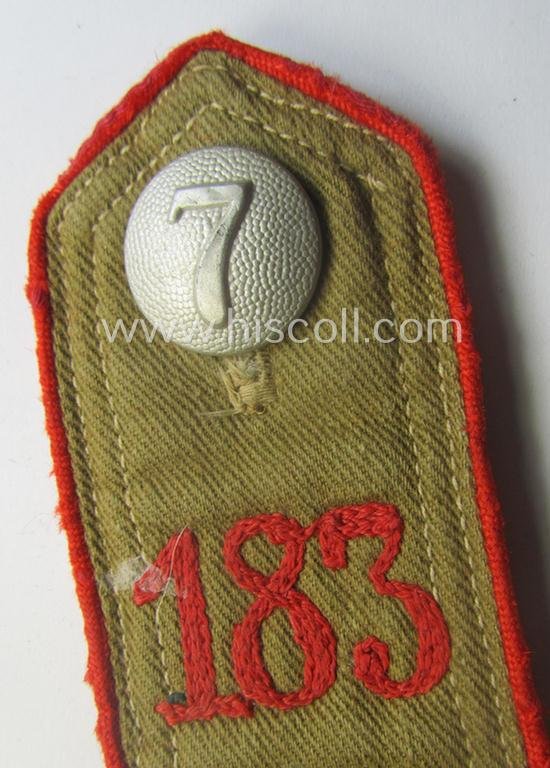 Early-pattern, 'HJ'- (ie. 'Hitlerjugend'-) shoulderstrap for usage by a: 'Hitlerjunge' who was attached to the: 'Oberbann I - Bann 183' (Bann 183 = 'Bann Herford' situated in the 'Gebiet West Westfalen') — image 2