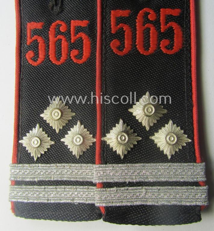 Pair of bright-red-piped, so-called: 'Allgemeine-HJ' (ie. Hitlerjugend) shoulderstraps as intended for usage by a: 'Hauptgefolgschaftsführer' who served within: 'Bann 565' (565 = 'Bann Spittal' in the 'Gebiet Südost Kärnten') — image 2