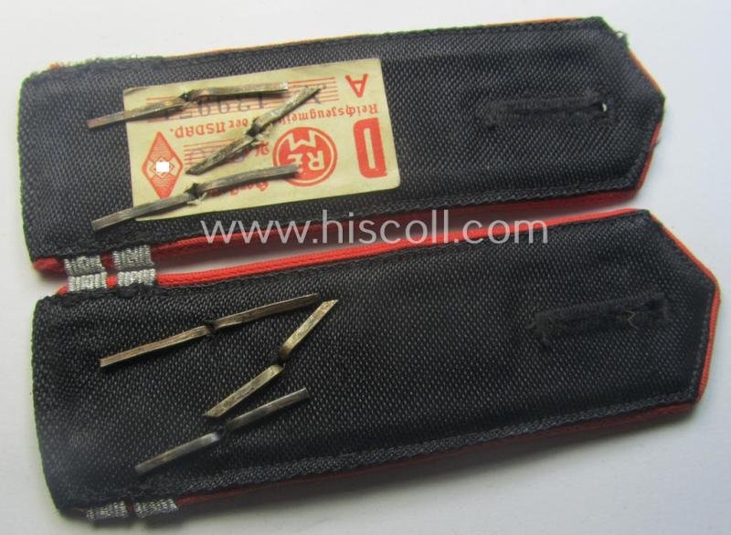 Pair of bright-red-piped, so-called: 'Allgemeine-HJ' (ie. Hitlerjugend) shoulderstraps as intended for usage by a: 'Hauptgefolgschaftsführer' who served within: 'Bann 565' (565 = 'Bann Spittal' in the 'Gebiet Südost Kärnten') — image 3