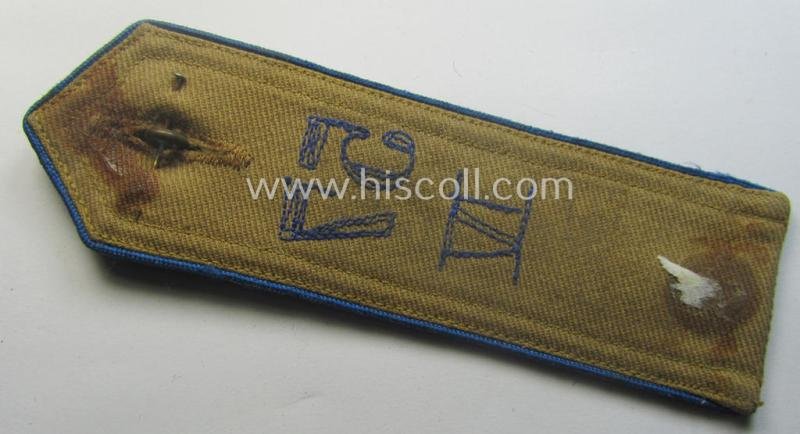 Early-pattern, 'HJ'- (ie. 'Hitlerjugend'-) shoulderstrap for usage by a: 'Hitlerjunge' who was attached to the: 'Oberbann IV - Bann 57 IV' (Bann 57 = 'Bann Nees (Wesel)' situated in the 'Gebiet West Ruhr-Niederrhein') — image 3