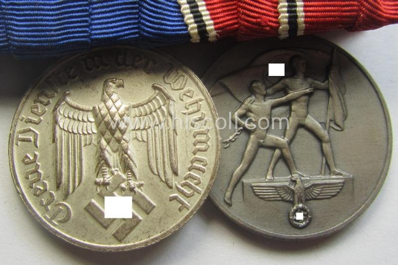2-pieced, WH (Heeres o. Kriegsmarine) medal-bar (ie.: 'Doppelspange') resp. showing a: 'WH-DA 4. Stufe' and an Austrian 'Anschluss'-medal '1. März 1938' — image 3