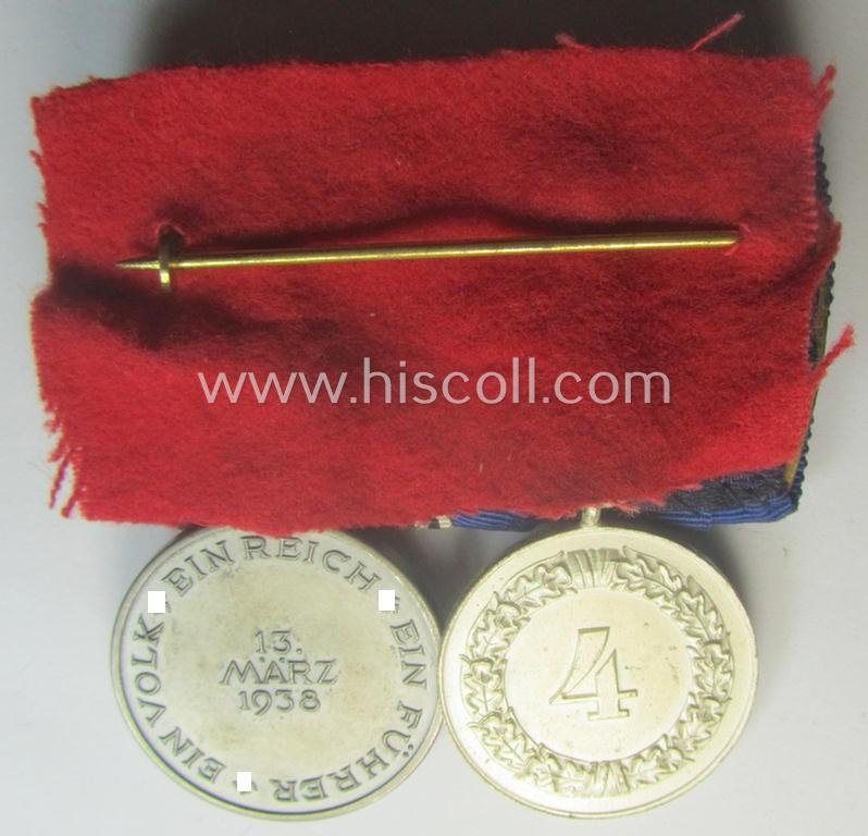 2-pieced, WH (Heeres o. Kriegsmarine) medal-bar (ie.: 'Doppelspange') resp. showing a: 'WH-DA 4. Stufe' and an Austrian 'Anschluss'-medal '1. März 1938' — image 4