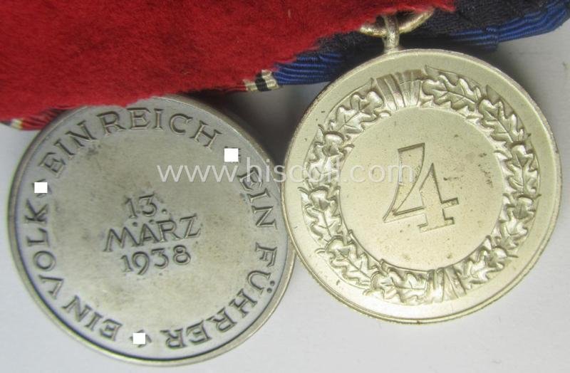 2-pieced, WH (Heeres o. Kriegsmarine) medal-bar (ie.: 'Doppelspange') resp. showing a: 'WH-DA 4. Stufe' and an Austrian 'Anschluss'-medal '1. März 1938' — image 5
