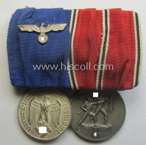 2-pieced, WH (Heeres o. Kriegsmarine) medal-bar (ie.: 'Doppelspange') resp. showing …