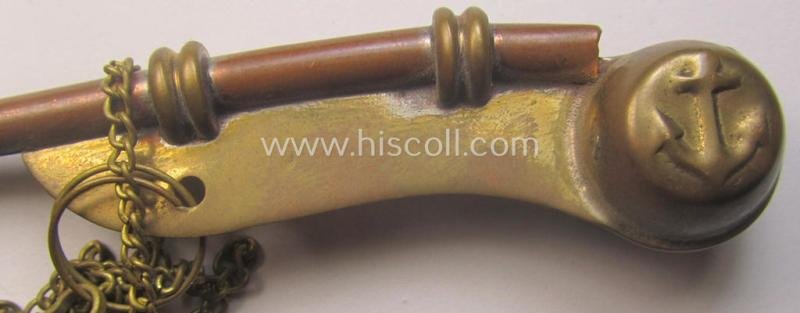 WH (Kriegsmarine) flute (ie. 'Bootsmanns-Flöte') that is constructed from multi-coloured, copper-based material — image 2