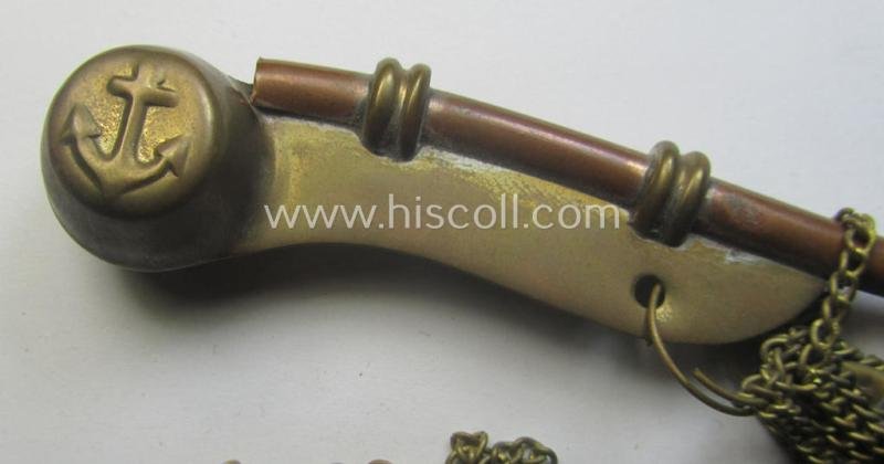 WH (Kriegsmarine) flute (ie. 'Bootsmanns-Flöte') that is constructed from multi-coloured, copper-based material — image 4