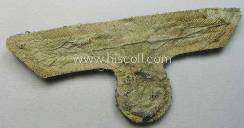 WH (Heeres) officers'-type, hand-embroidered breast-eagle (ie. 'Brustadler für Offiziere') as was executed in bright-silverish-coloured braid as was intended for usage on the various officers'-pattern tunics — image 3