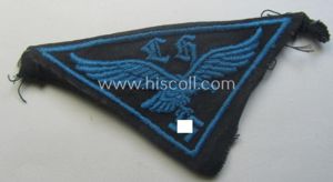 WH (LW- ie. Hitlerjugend-) related, machine-embroidered breast-badge: 'Flakhelfer'