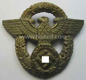 Golden-bronze-toned- and/or zinc- (ie. 'Feinzink'-) based, 'Polizei'-visor-cap eagle, being a …