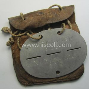 Aluminium-based, WH (Luftwaffe) ie. 'Luftnachrichten'-related ID-disc (ie. 'Erkennungsmarke') bearing the …