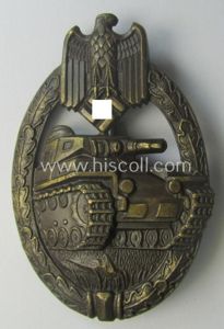 'Panzerkampf-Abzeichen in Bronze' being a (typical!) unmarked, 'Buntmetall'-based- and/or 'hollow-back'-specimen …