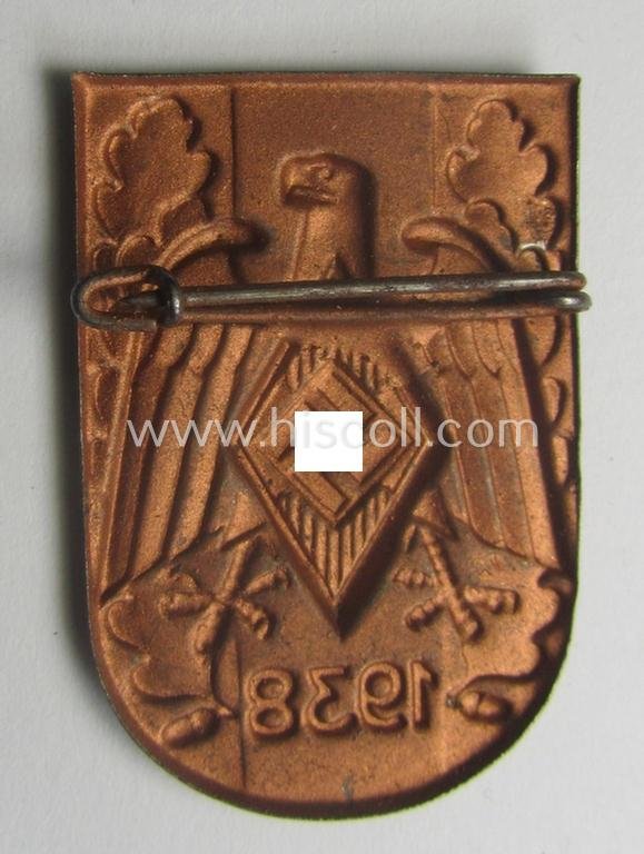 HJ- (Hitlerjugend-) ie. WHW-related day-badge (ie. 'tinnie') dated: '1938' — image 2