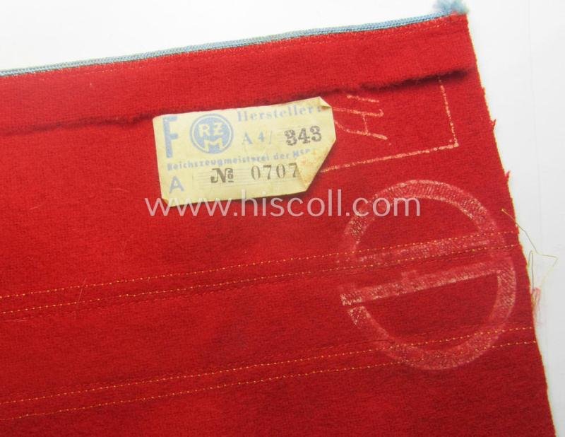 Stunning - and rarely encountered! - N.S.D.A.P.-type, 'smooth'-woolen-based armband (ie. 'Armbinde für politschen Leiter') as was intended for usage by an: 'N.S.D.A.P.-Ortsgruppenleiter' that still retains its period-attached 'RzM'-etiket — image 6