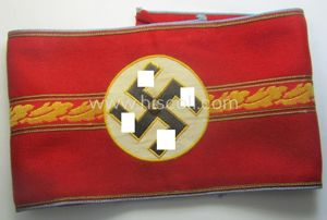 Stunning - and rarely encountered! - N.S.D.A.P.-type, 'smooth'-woolen-based armband (ie. …