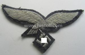 Minimally used WH (LW) officers'- (evt. NCO-) type, hand-embroidered breast-eagle …