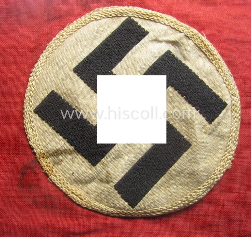 Moderately used- ie. worn, linnen-based N.S.D.A.P.-related party-armband (ie. 'Armbinde') — image 2