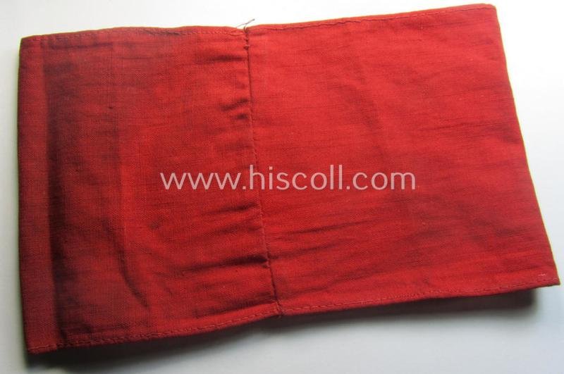 Moderately used- ie. worn, linnen-based N.S.D.A.P.-related party-armband (ie. 'Armbinde') — image 3