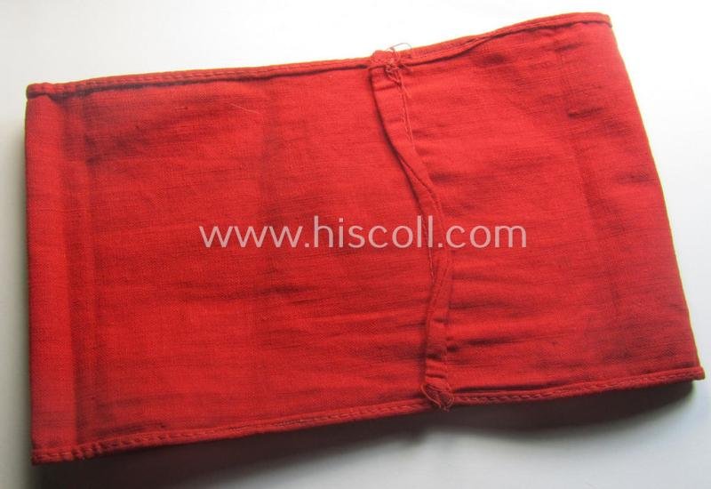 Moderately used- ie. worn, linnen-based N.S.D.A.P.-related party-armband (ie. 'Armbinde') — image 5